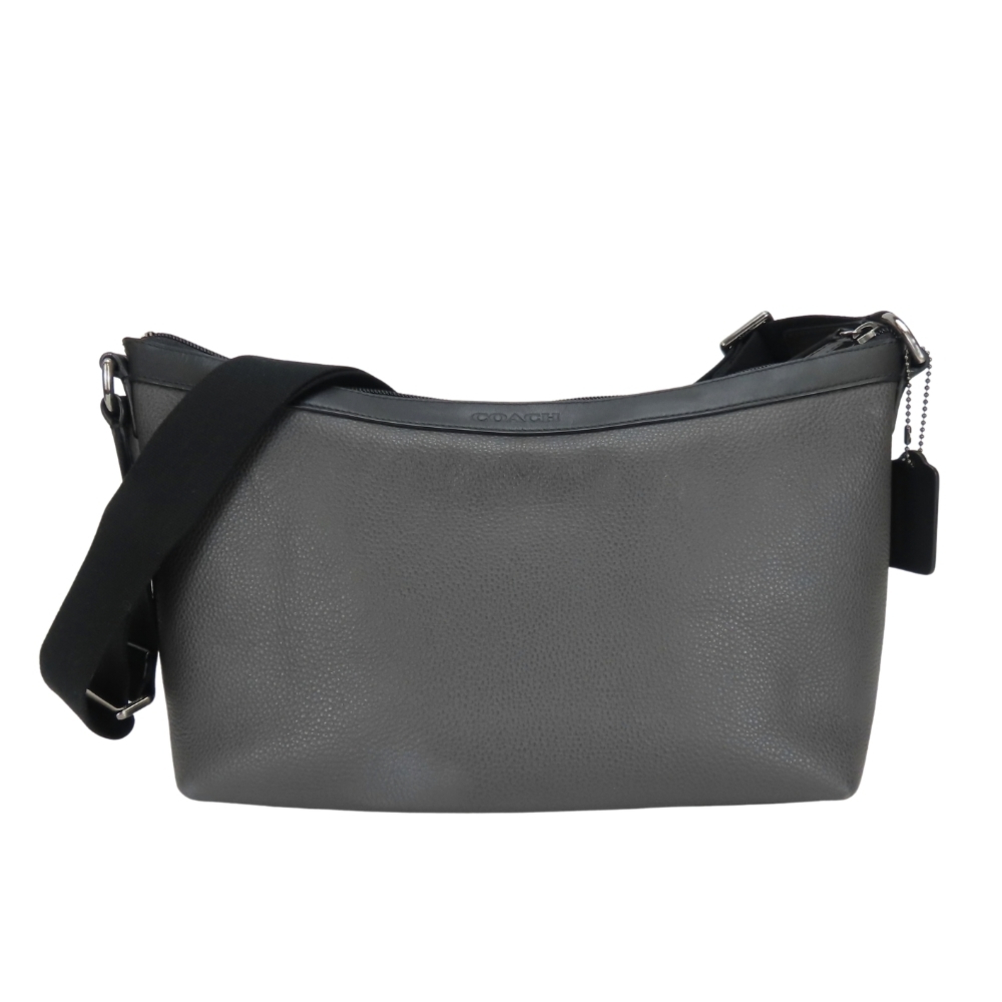 Coach Shoulder Bag F71431 Leather Dark Gray Black Men's Coach